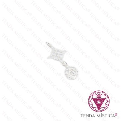 PENDENTE PRATA DUAS PROTEÇÕES TETRAGRAMATON 10MM