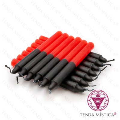VELAS 15CM PRETO/VERMELHO 1 KG