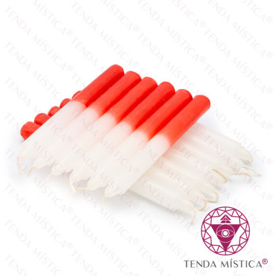 VELAS 15CM BRANCO/VERMELHO 1 KG