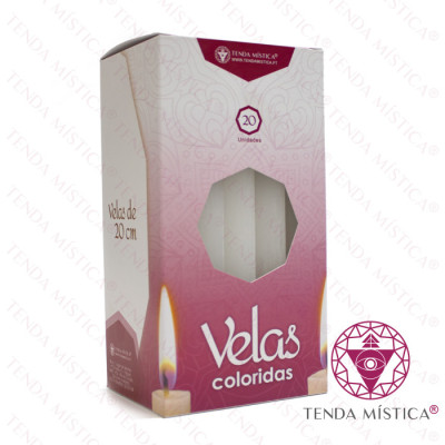 VELAS 20CM BRANCO 2O UNID