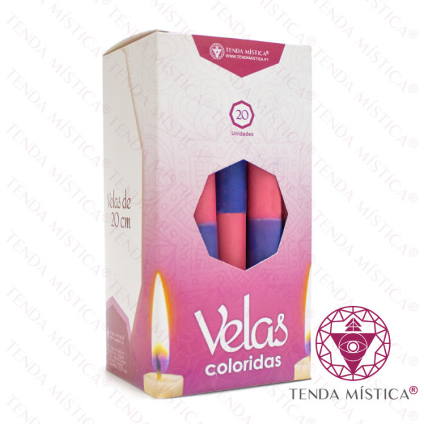 Velas 20cm Rosas e Azuis