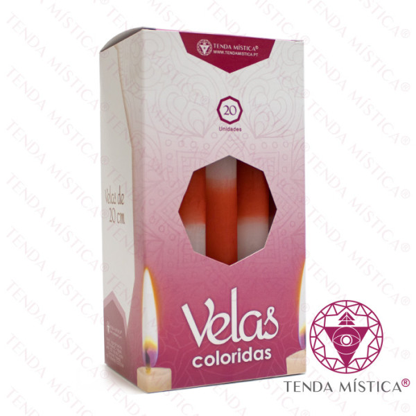 Velas 20cm Vermelho e Branco
