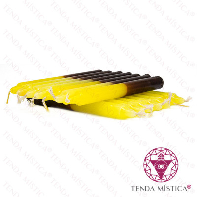 VELAS 15CM AMARELA/PRETO 1KG