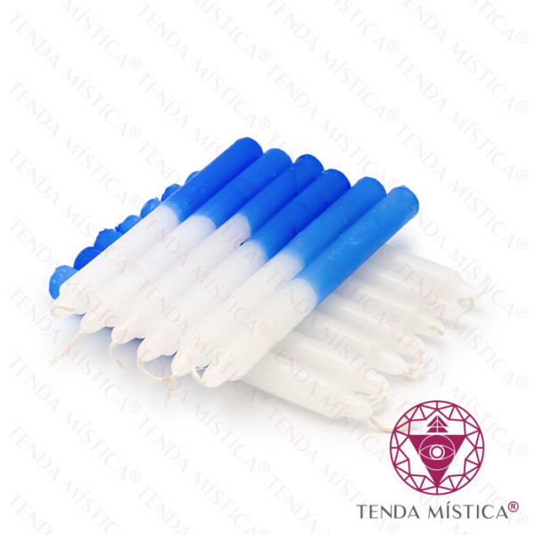 Velas 1Kg Branco e Azul