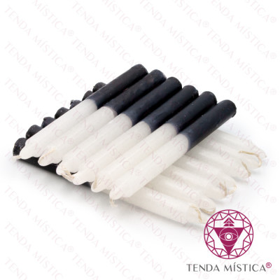 VELAS 15CM BRANCA/PRETA 1 KG