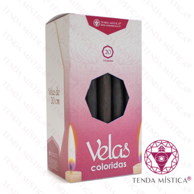 VELAS 20CM PRETO 20 UNID