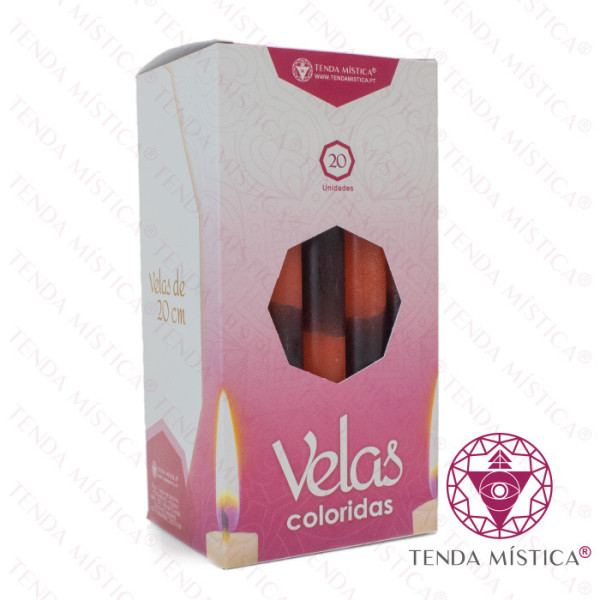 Velas 20cm vermelhas e Pretas