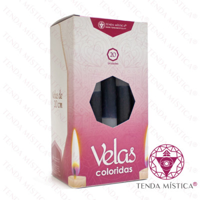 VELAS 20CM BRANCA/PRETA 20UNID