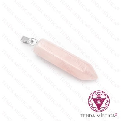 PENDENTE 1 PONTA QUARTZO ROSA GR