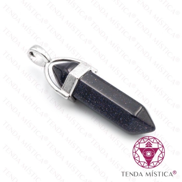 Pendente Bala Ágata Branca Azul