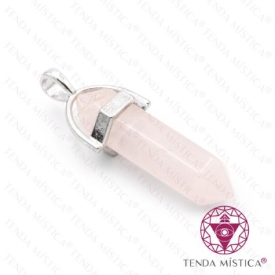 PENDENTE 2 PONTAS QUARTZO ROSA