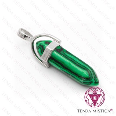 PENDENTE 2 PONTAS MALAQUITA
