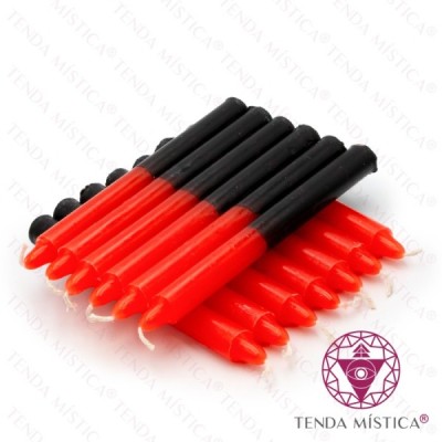 VELA 15CM VERMELHA / PRETA 1 KG