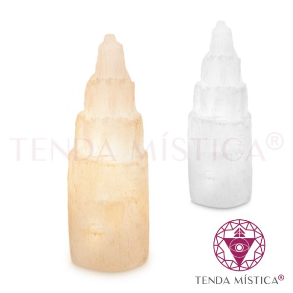 Selenite Candeeiro Torre 30cm