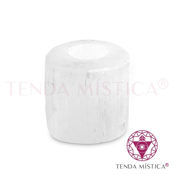 Selenite Castiçal Esfera 8cm
