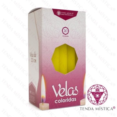 VELAS 20CM AMARELA 20 UNID