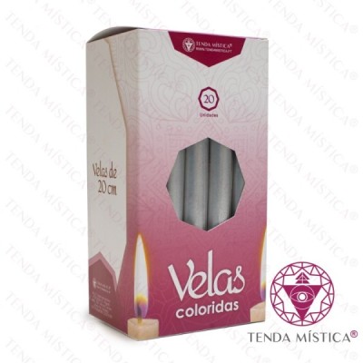 VELAS 20X20 PRATA 20 UNIDS