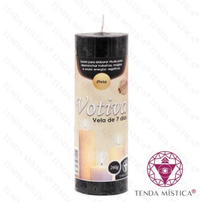 VELA VOTIVA 7 DIAS PRETA