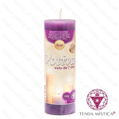 VELA VOTIVA 7 DIAS ROXA