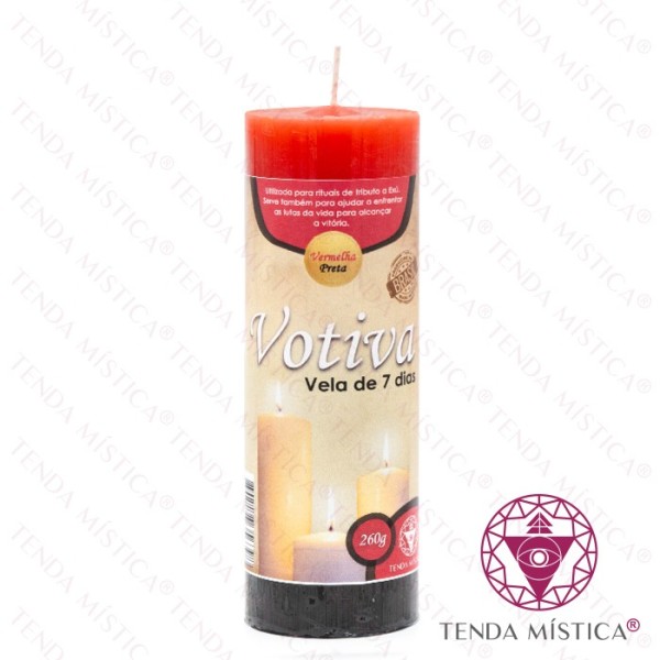 Vela Votiva Vermelha e Preta
