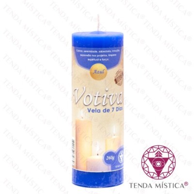 VELA VOTIVA 7 DIAS AZUL