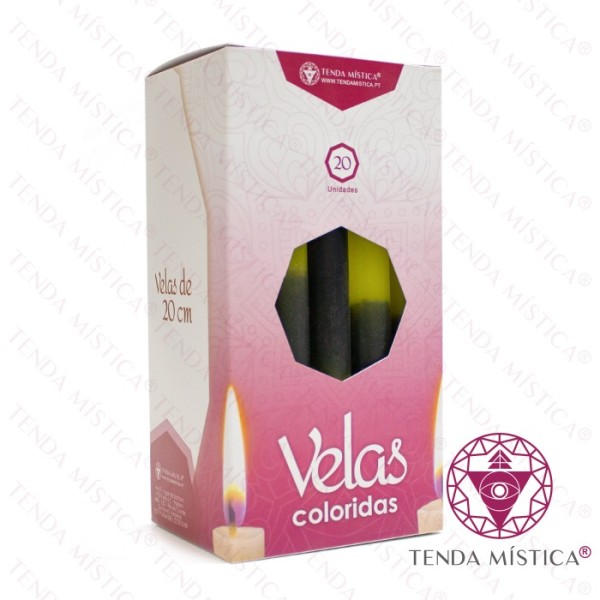 Velas 20cm Amarelas e Pretas