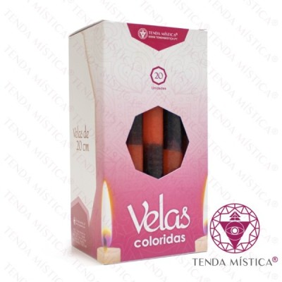 VELAS 20CM PRETO/VERMELHO 20UNID