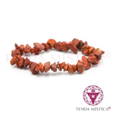 PULSEIRA CHIPS JASPE VERMELHA