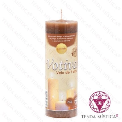 VELA VOTIVA 7 DIAS CASTANHO