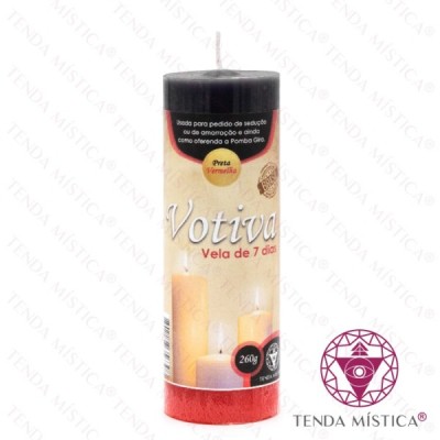 VELA VOTIVA 7 DIAS PRETA/VERMELHA