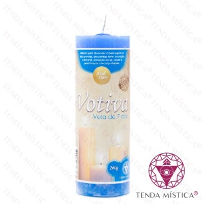VELA VOTIVA 7 DIAS AZUL CLARA