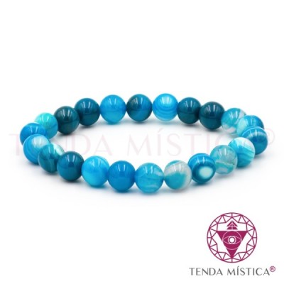 PULSEIRA AGATA AZUL 8MM