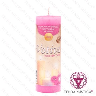 VELA VOTIVA 7 DIAS ROSA