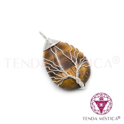 PENDENTE ÁRVORE ARAME OLHO TIGRE