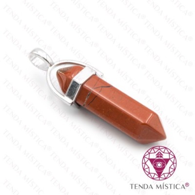 PENDENTE 2 PONTAS JASPE VERMELHA