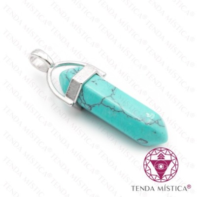 PENDENTE 2 PONTAS TURQUESA