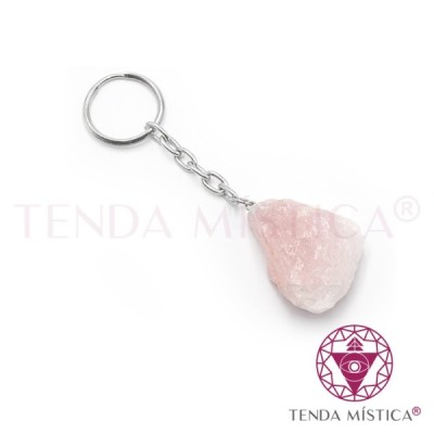 PORTA CHAVES QUARTZO ROSA BRUTO