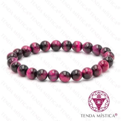 PULSEIRA OLHO TIGRE FUCSIA 8MM
