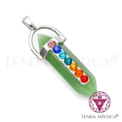 PENDENTE CHAKRAS BALA QUARTZO VERDE