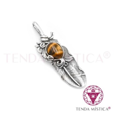 PENDENTE PENA OLHO TIGRE