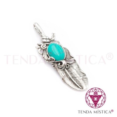 PENDENTE PENA TURQUESA 