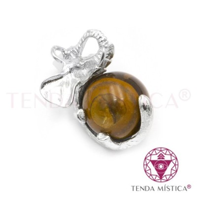 PENDENTE ELEFANTE OLHO TIGRE 