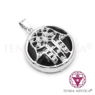 PENDENTE BOLA MÃO FATIMA ÓNIX