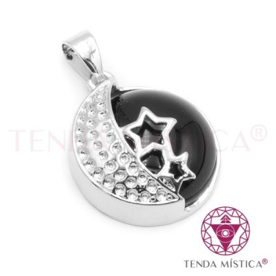 PENDENTE LUA ESTRELA ÓNIX