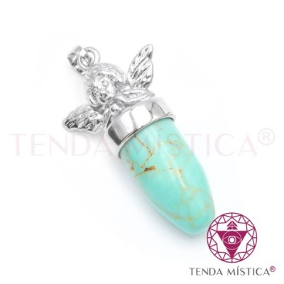 PENDENTE BALA ANJO TURQUESA