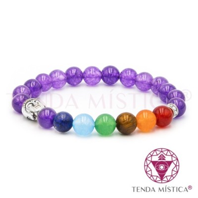 PULSEIRA CHAKRAS BUDA AMETISTA 8MM
