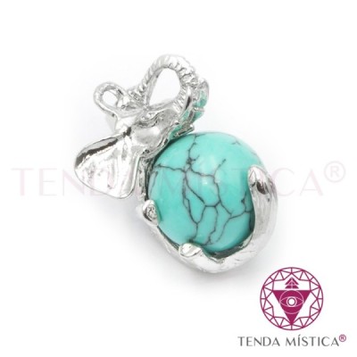 PENDENTE ELEFANTE TURQUESA
