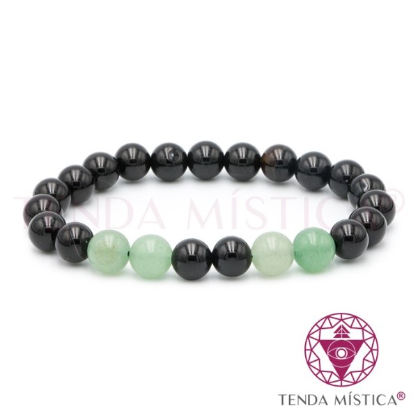 Pulseira Poder Da Turmalina e Quartzo Verde