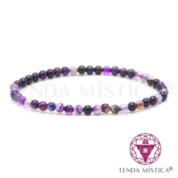 Pulseira Ágata Roxa 4mm