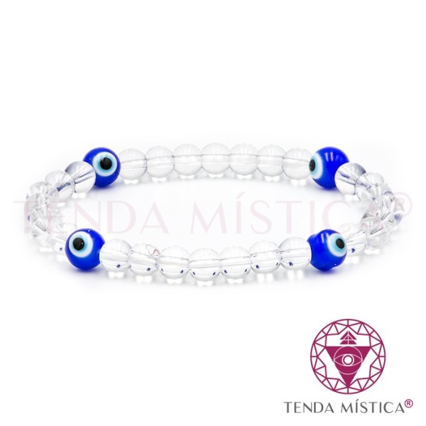 Pulseira Proteção Olho Turco e Cristal
